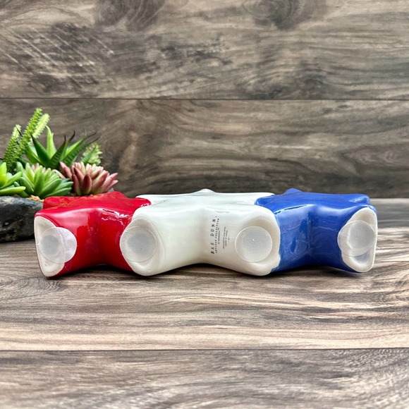 NIB RAE DUNN Ceramic Red White Blue Stars And Stripes Decor Patriotic Holiday - Picture 6 of 7